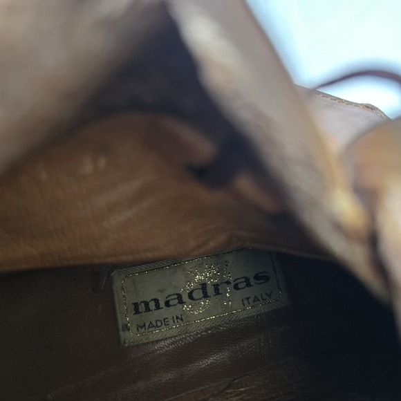 VTG Women's Witchy‎ Pointed Lace Up Leather Booties Sz 7.5 Italy Made Festival - Picture 2 of 14